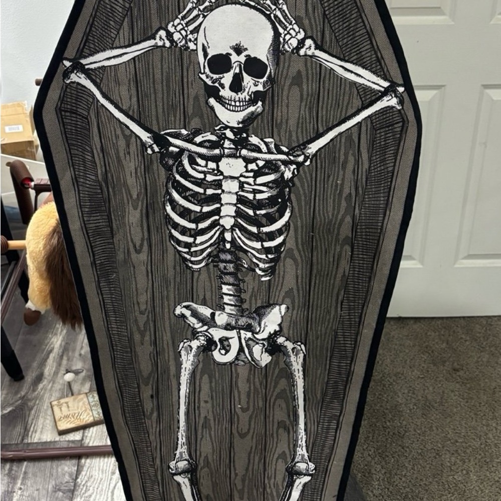 Large skeleton coffin table runner decor